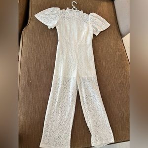 NWT Marco Migliore white/cream Lace Short Sleeve Jumper. Size XS BEAUTIFUL